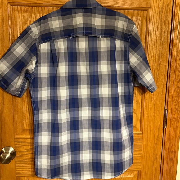 Wrangler Small ATG blue plaid All Terrain Gear short sleeve button down … - Picture 9 of 11